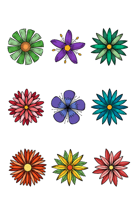 手绘花朵设计矢量素材