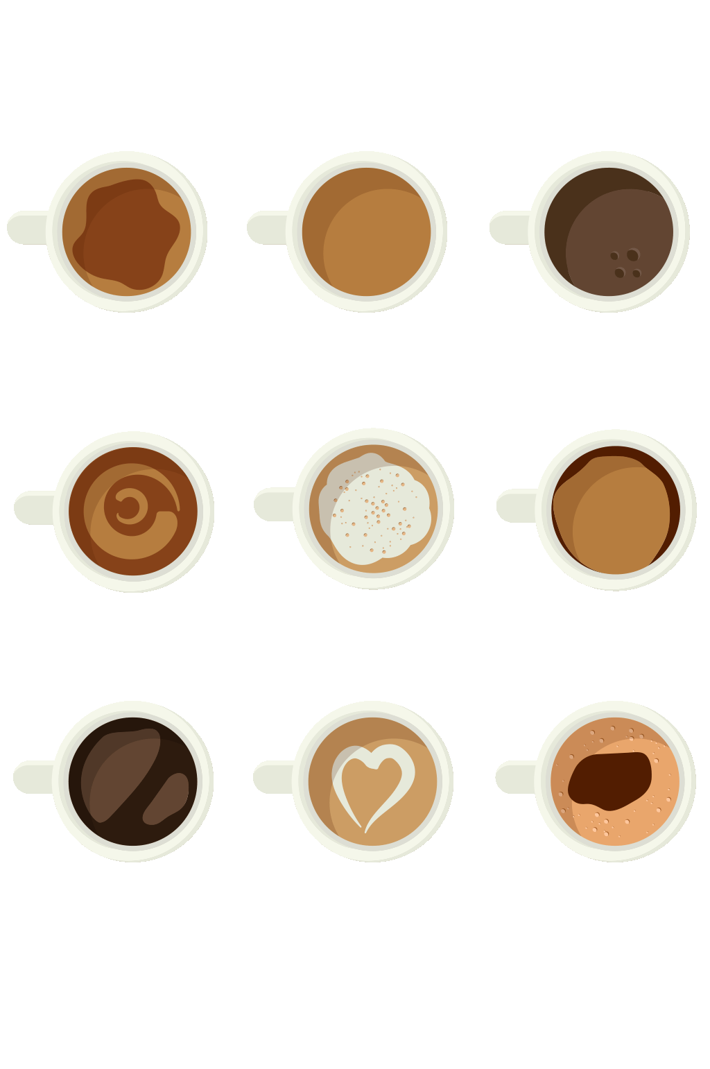 创意咖啡俯视图矢量素材