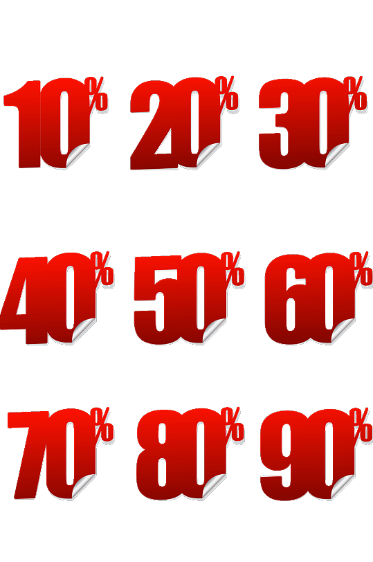 红色折扣数字贴纸矢量素材-众图网