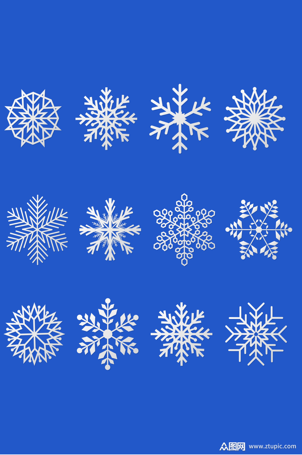 白色雪花设计矢量模板下载-编号323582-众图网