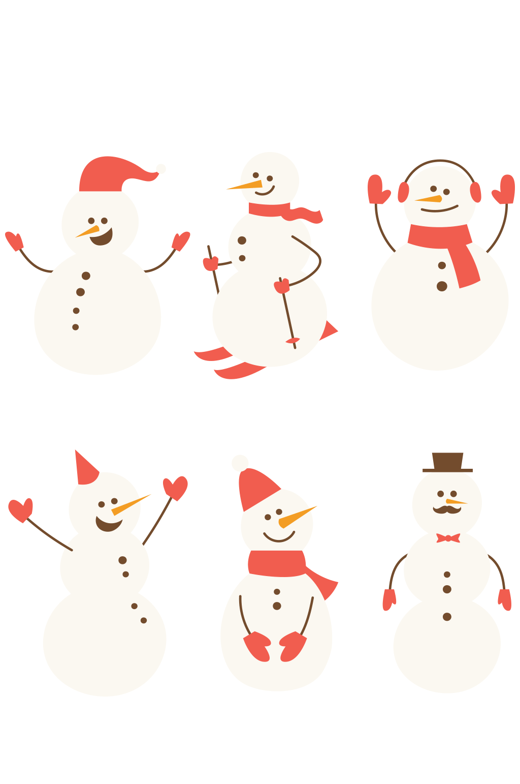 创意笑脸雪人矢量素材素材