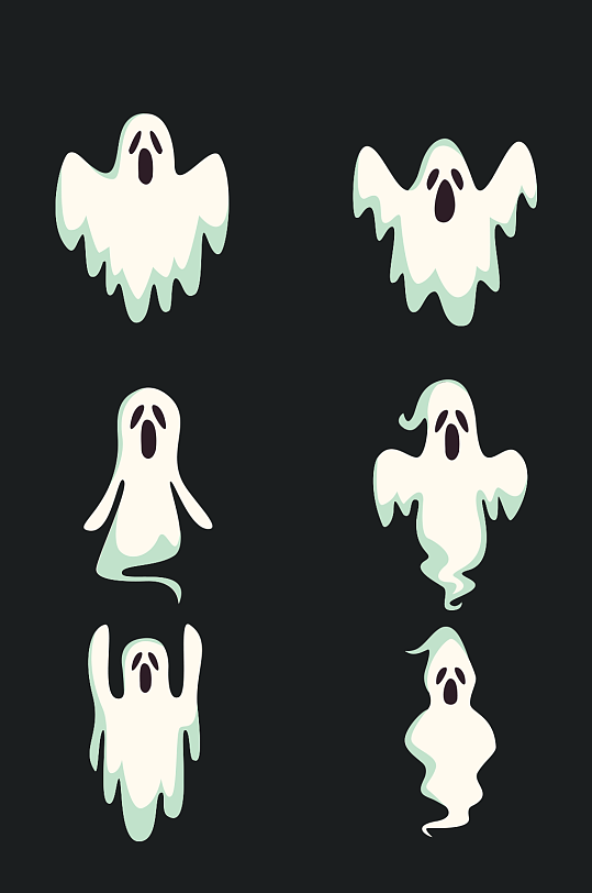 白色幽灵设计矢量素材