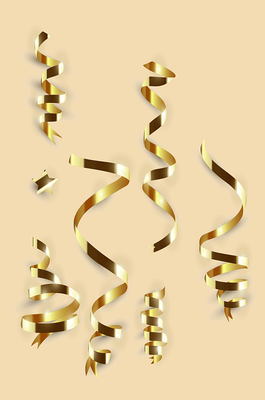 创意金色新年丝带矢量素材