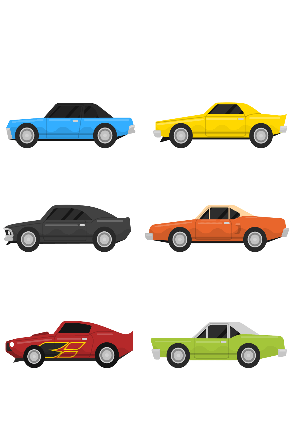 彩色肌肉车设计矢量素材