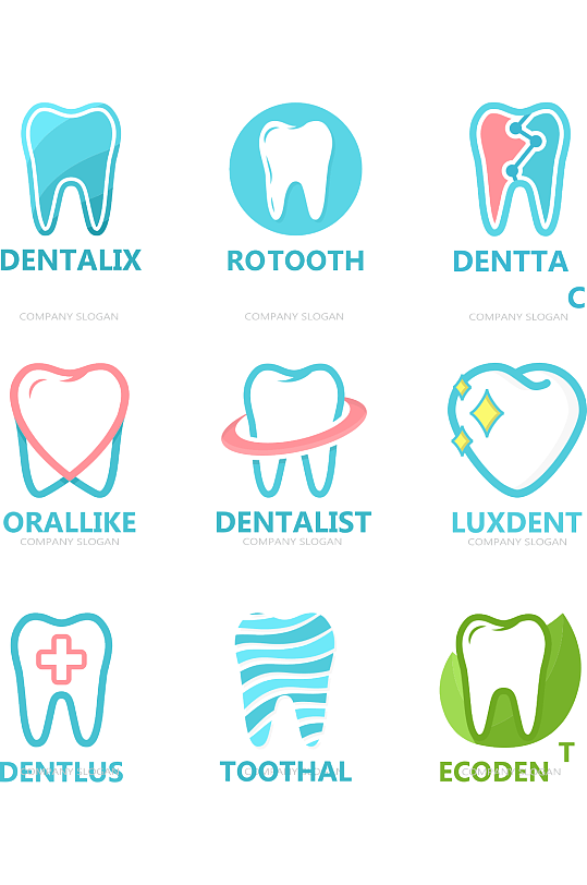 创意牙齿标志矢量素材