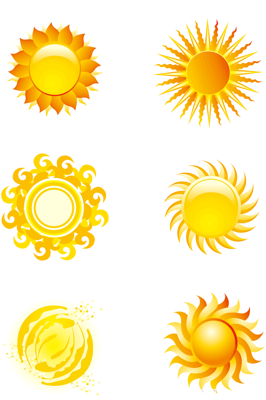 水晶风格太阳图标矢量素材