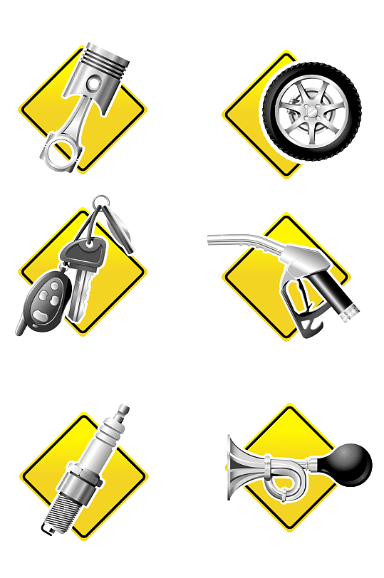 汽车配件系列图标矢量素材-众图网