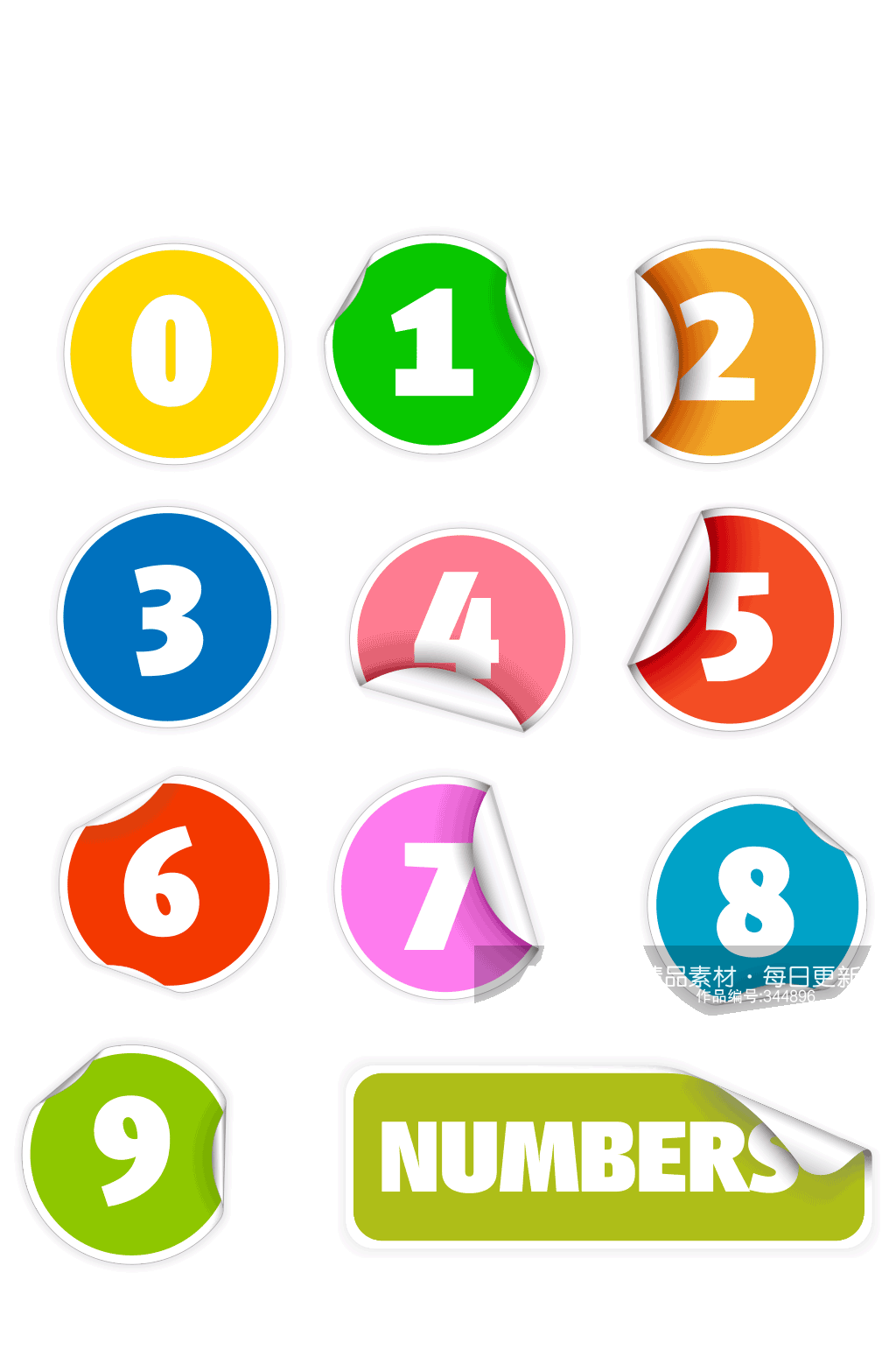 数字贴纸矢量素材模板下载 编号3446 众图网 数字贴纸矢量素材模板下载 编号3446 众图网