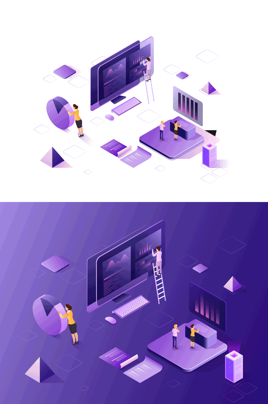 等距计算机插画矢量素材