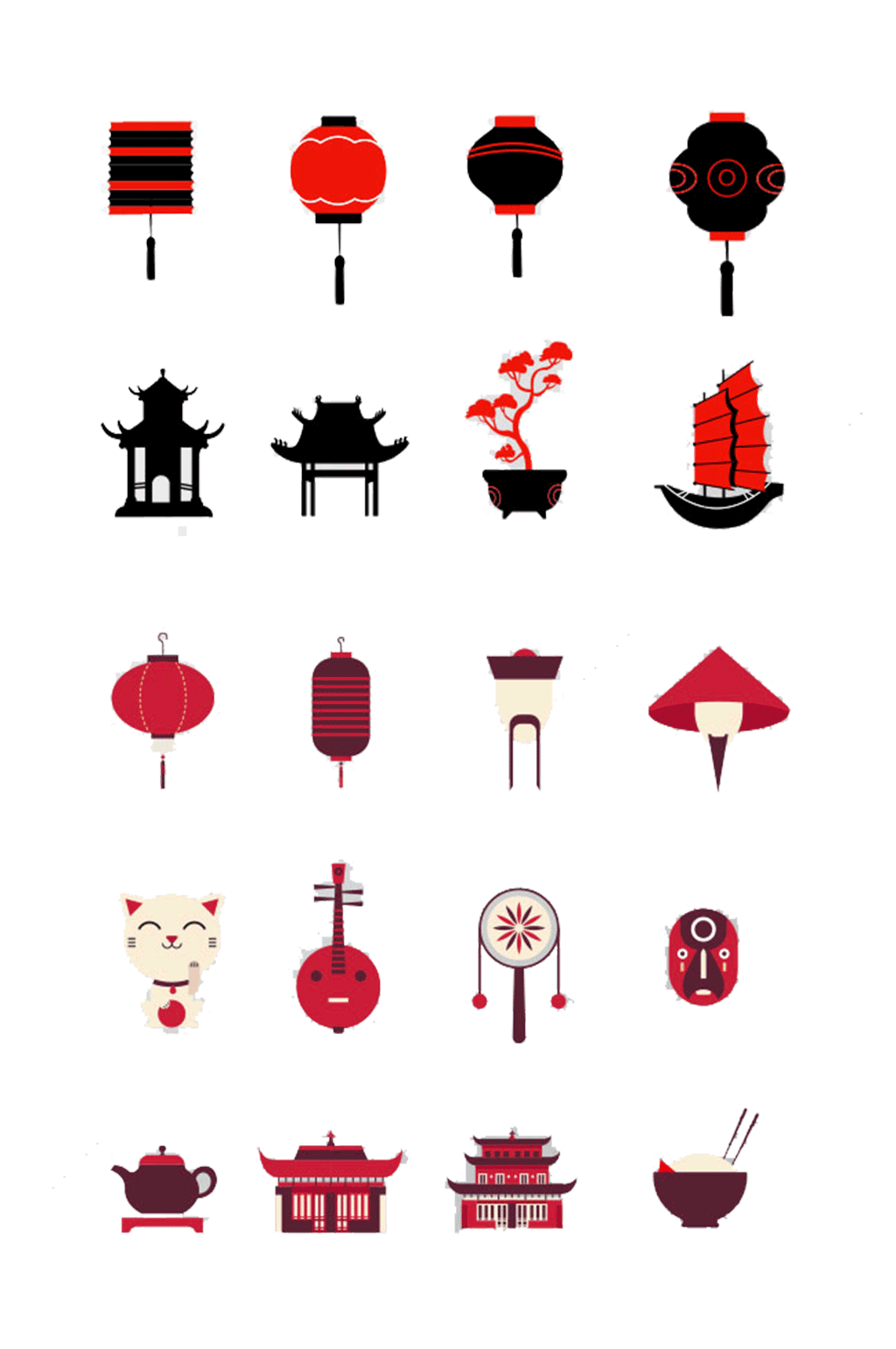 中国风元素图案灯笼素材