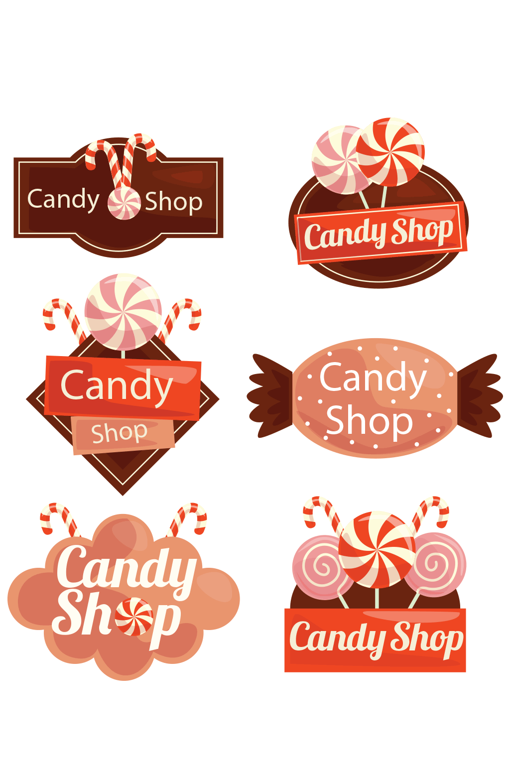 创意糖果店标签矢量素材素材