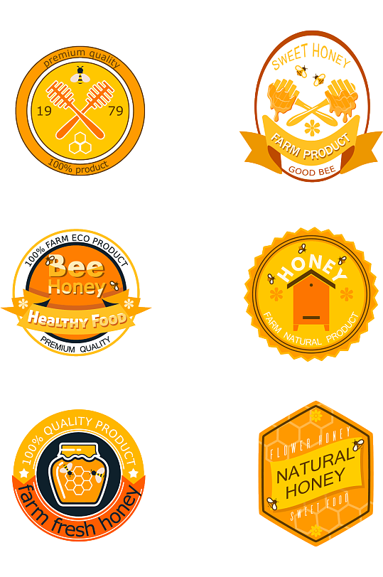 和农业徽章标签logo素材立即下载彩色生态农耕标签矢量素材立即下载