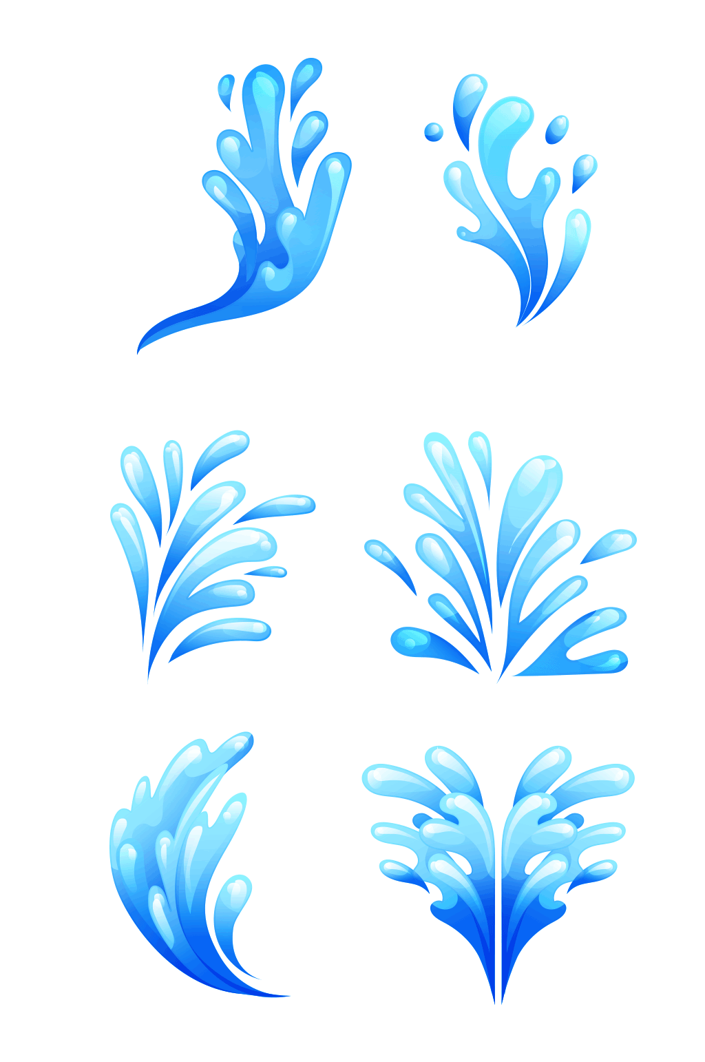 蓝色动感水花矢量素材