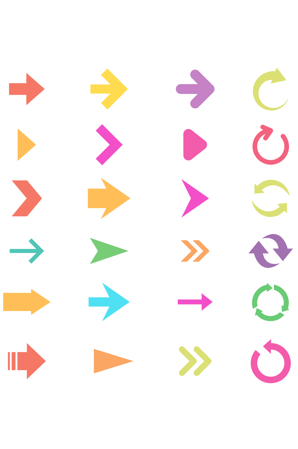 彩色箭头图标矢量素材素材