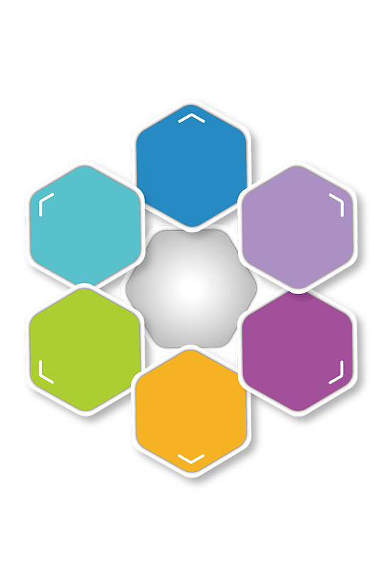 彩色六边形边框素材