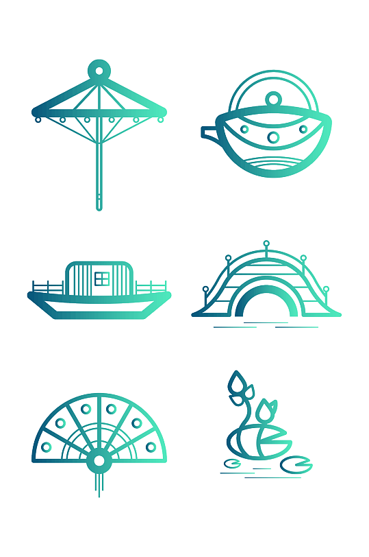 古风图标元素设计-众图网