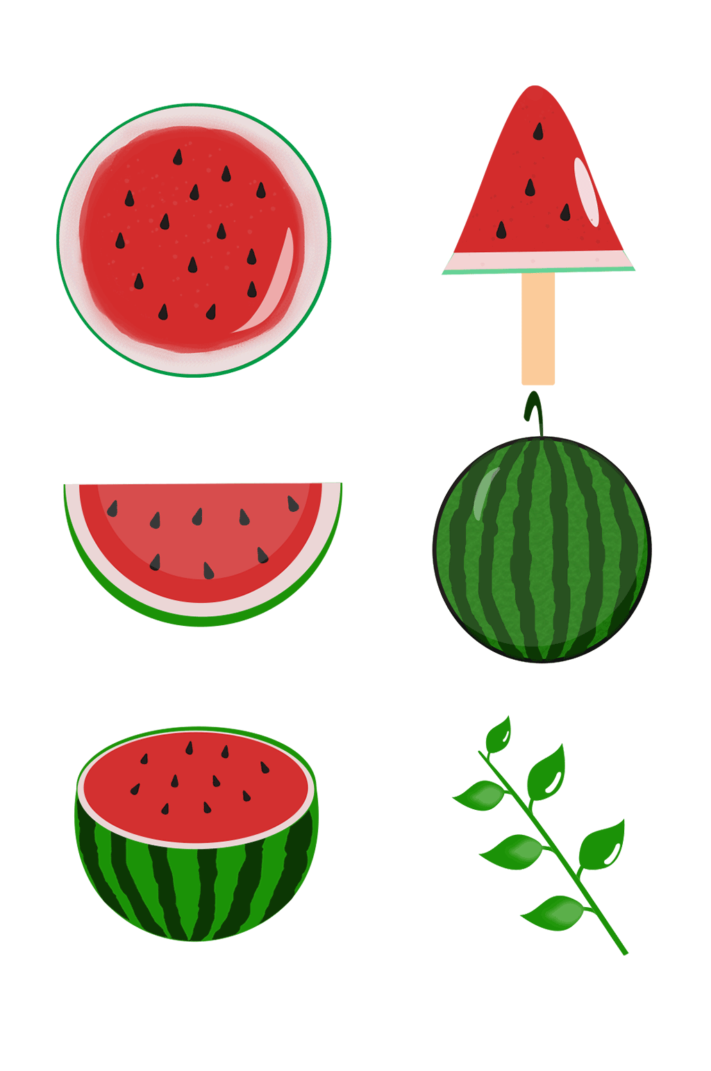 夏天西瓜手绘西瓜素材图素材
