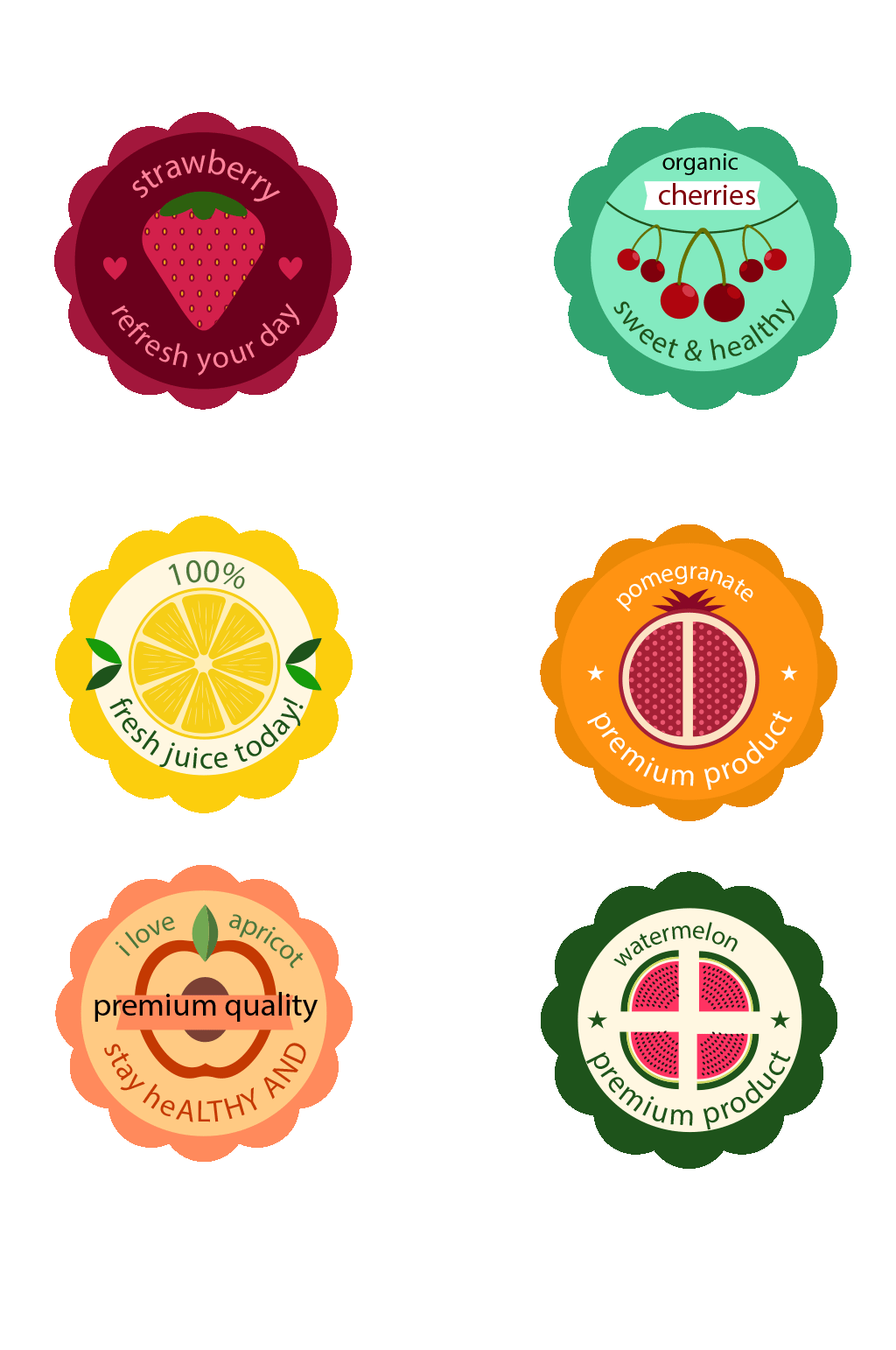 创意水果标签矢量素材