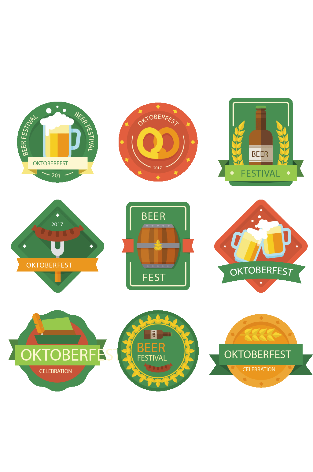 创意啤酒节标签矢量素材