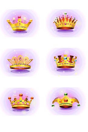 渐变卡通梦幻皇冠王冠 设计元素素材下载 众图网