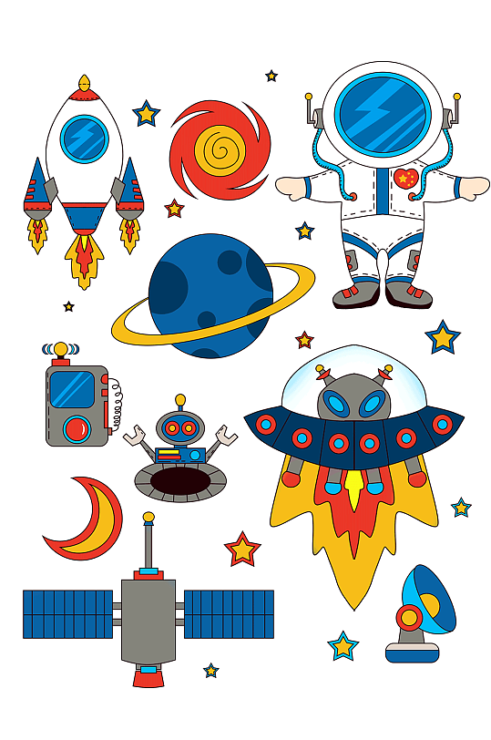 太空元素套图设计