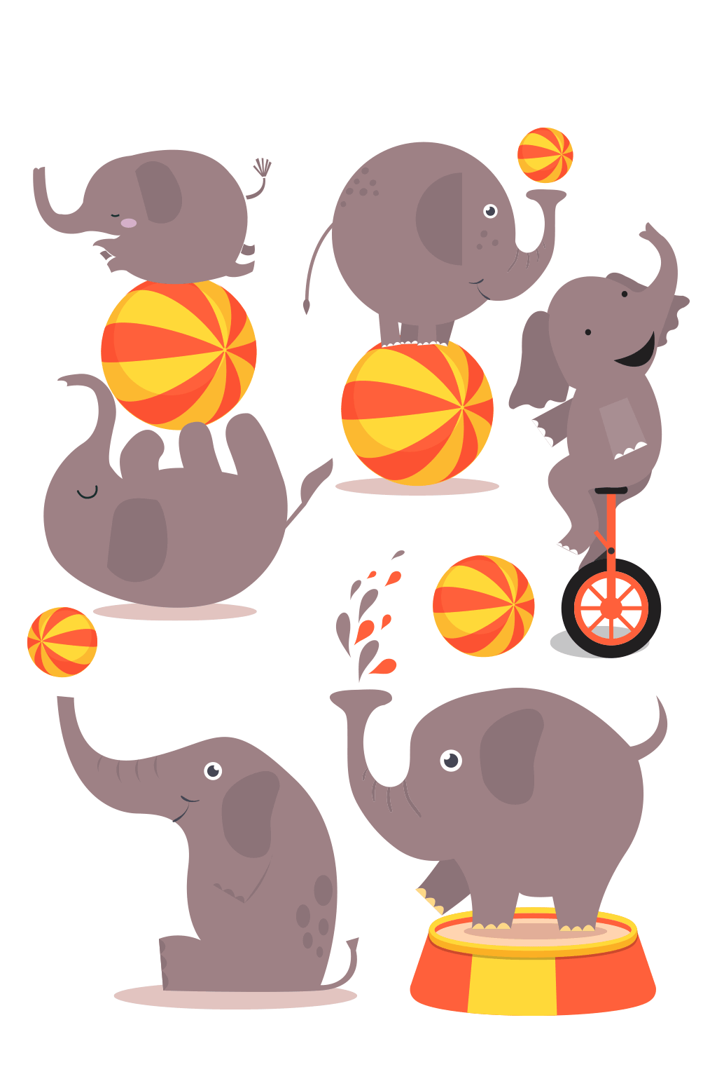 卡通大象设计矢量素材