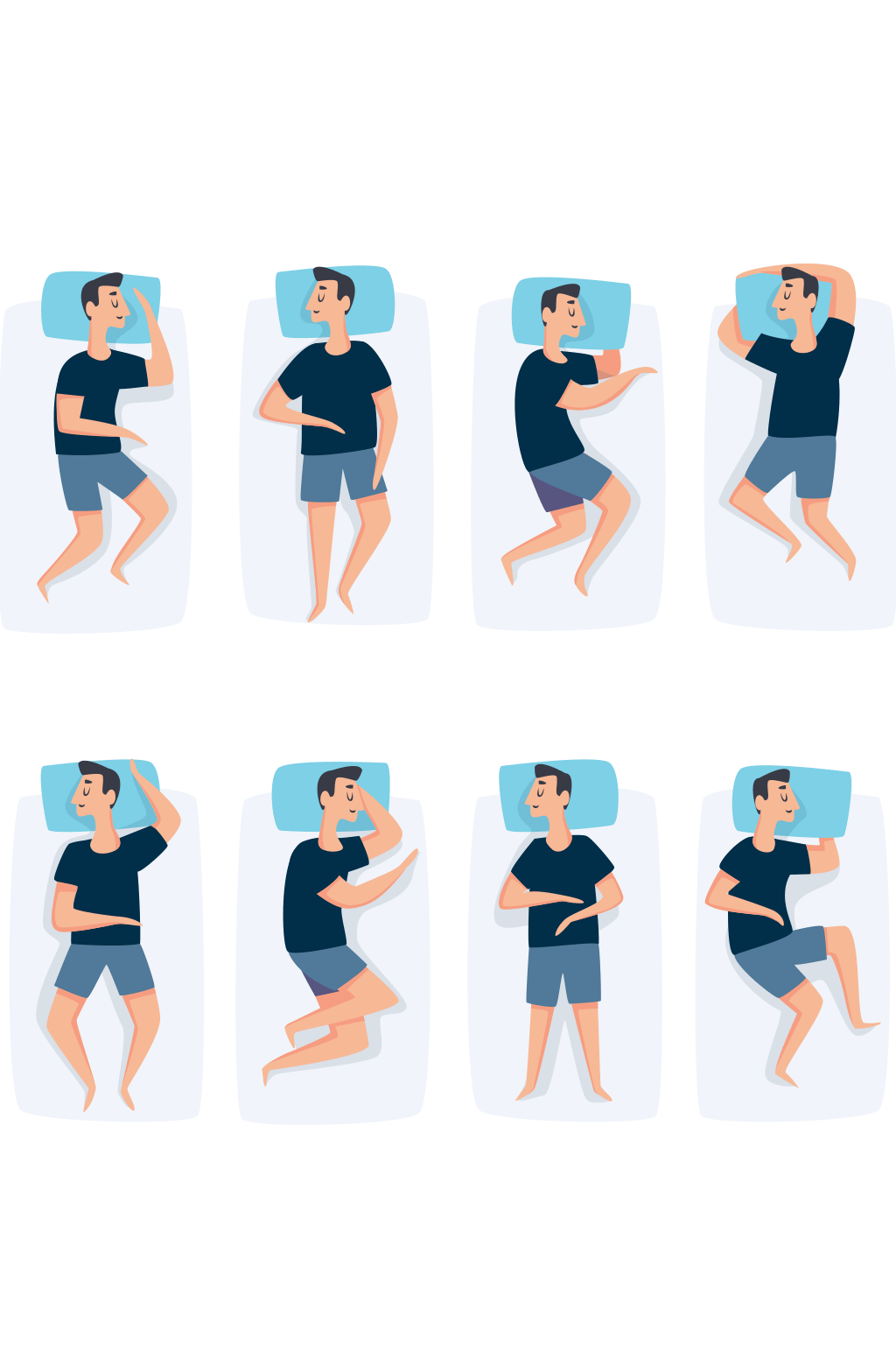 创意睡眠男子姿势矢量素材素材