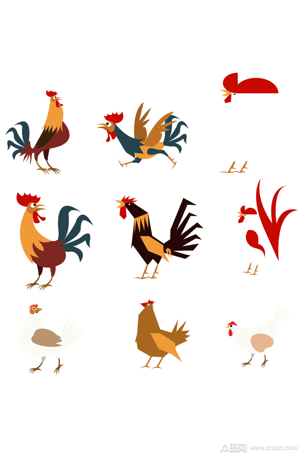 创意鸡设计矢量素材