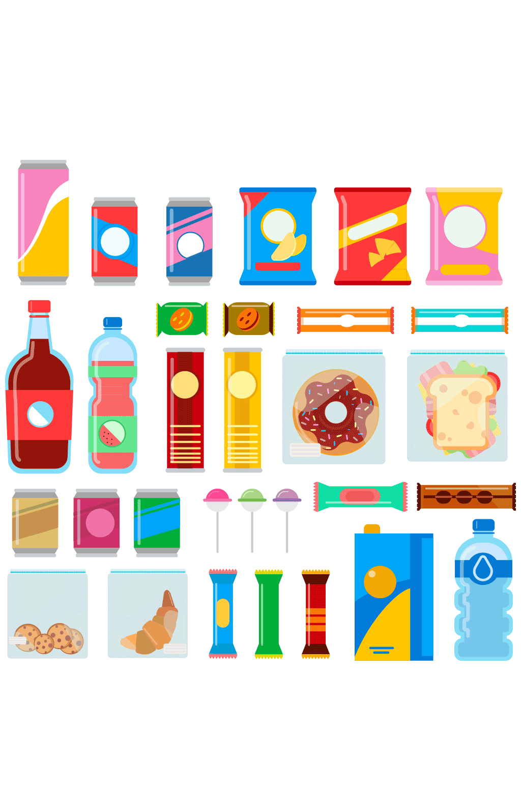 彩色零食设计矢量素材素材