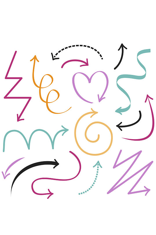 彩绘箭头设计矢量素材