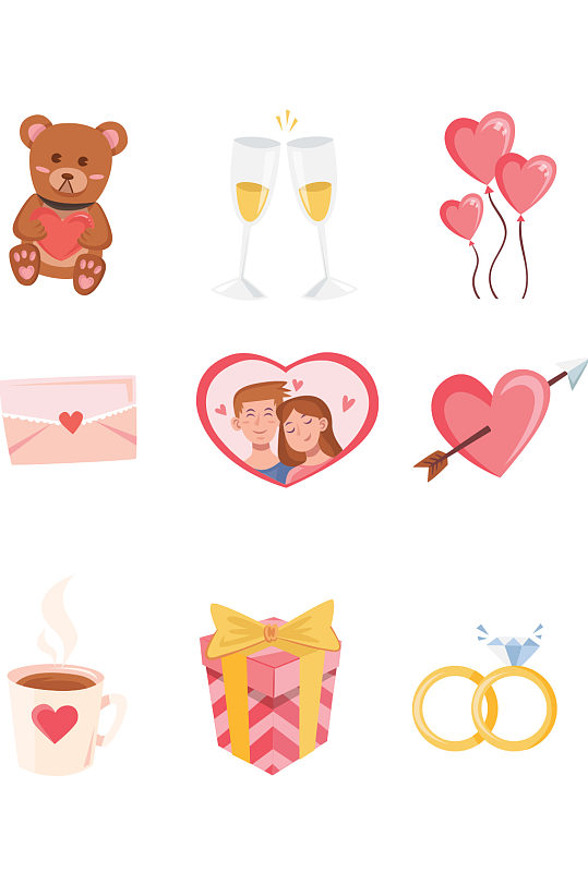 情人节元素设计矢量素材