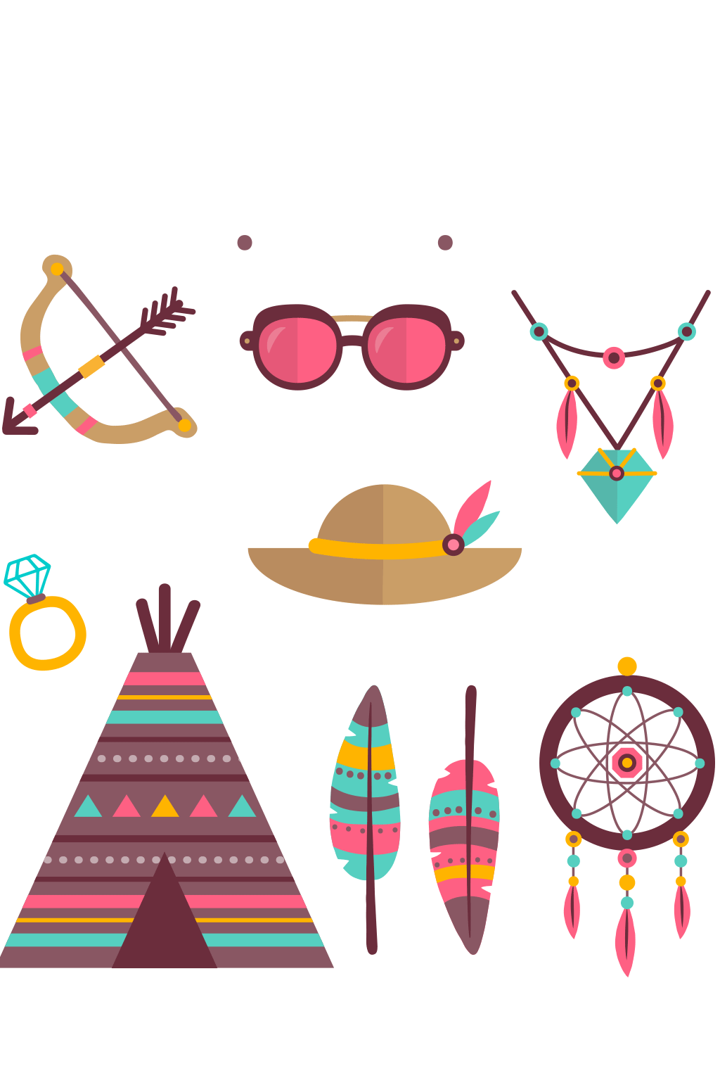 彩色波西米亚风元素