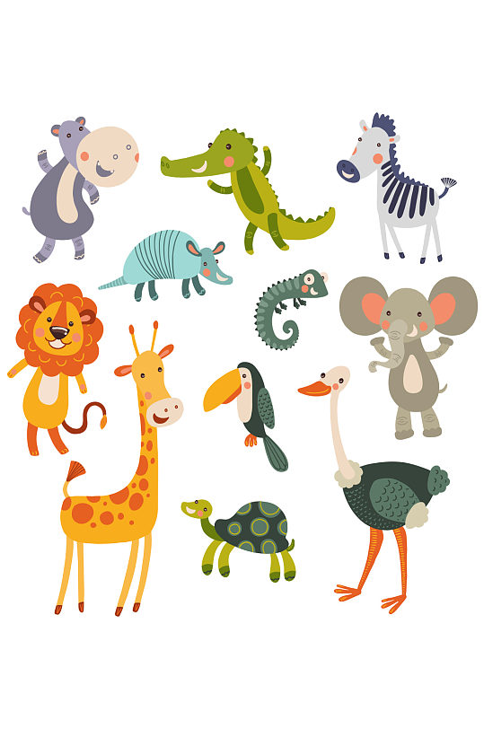 可爱动物设计矢量素材