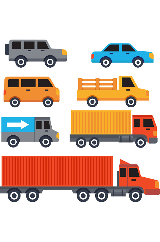 彩色车辆设计矢量素材