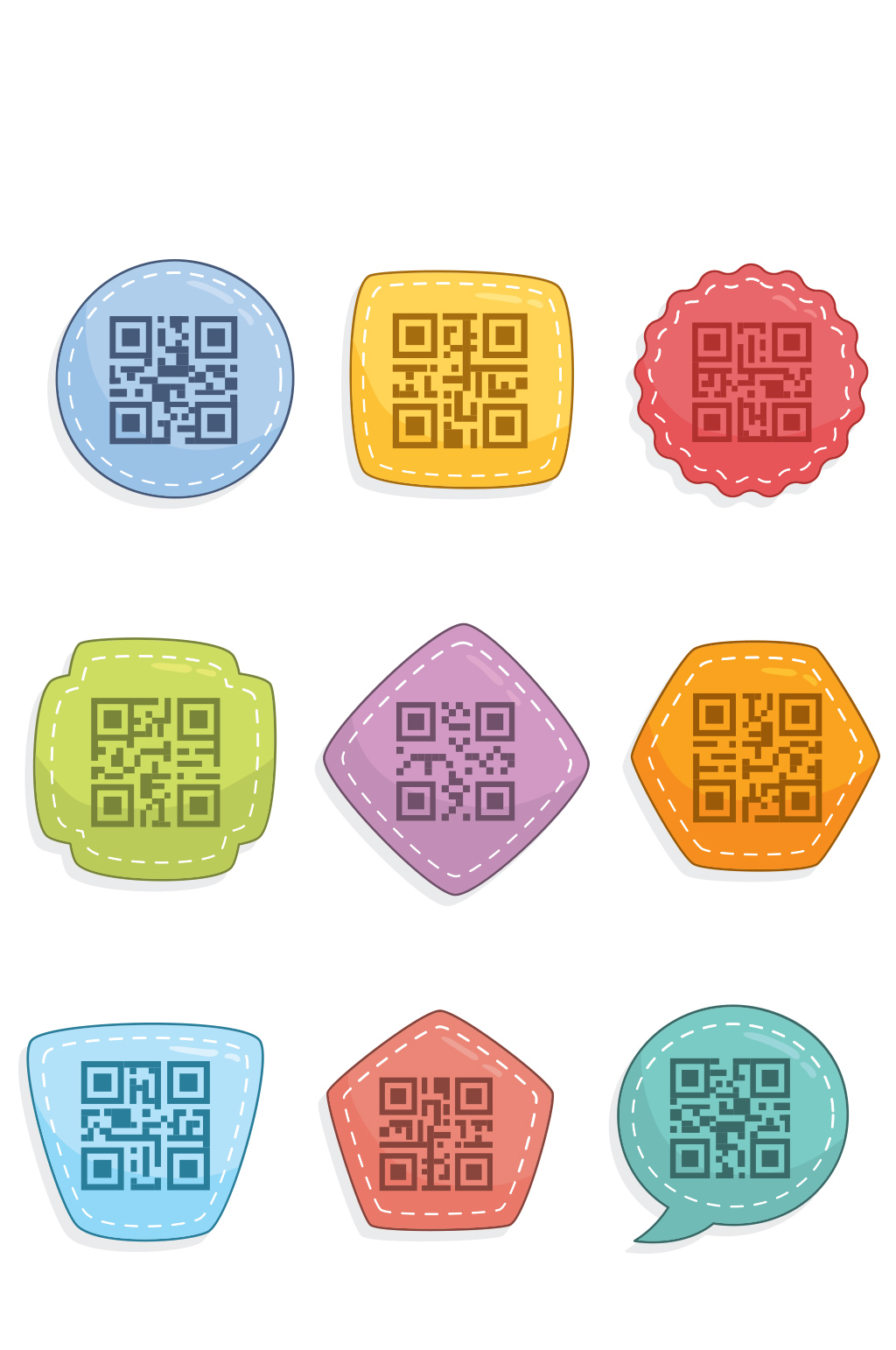 彩色二维码设计矢量素材素材