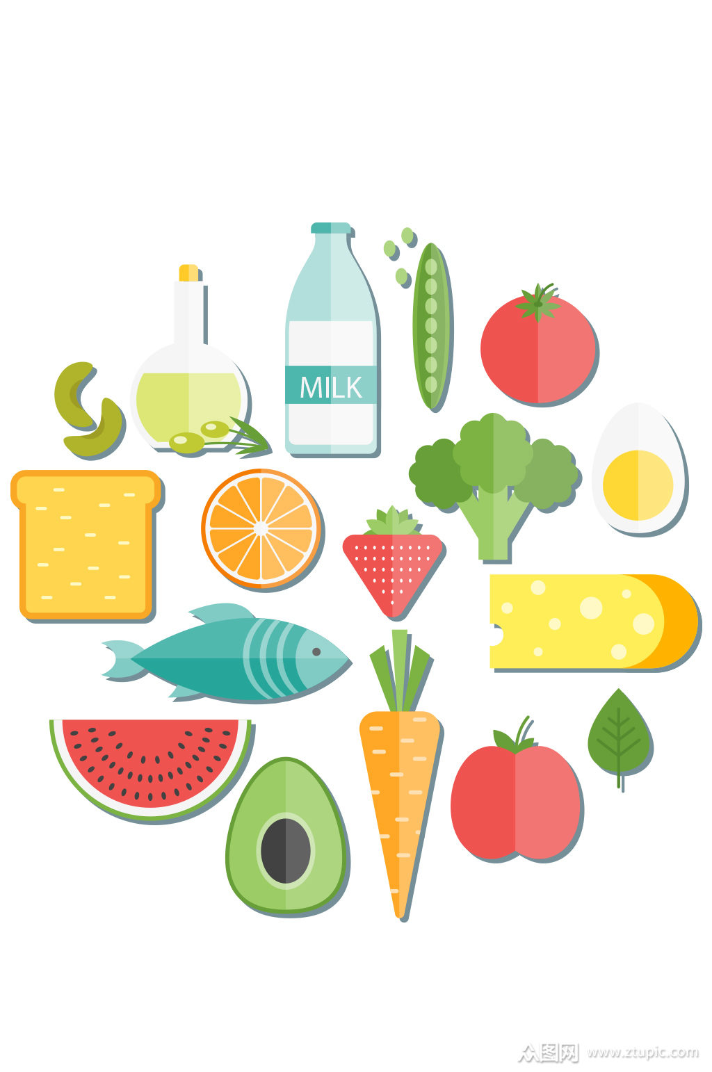 精致健康食物矢量素材
