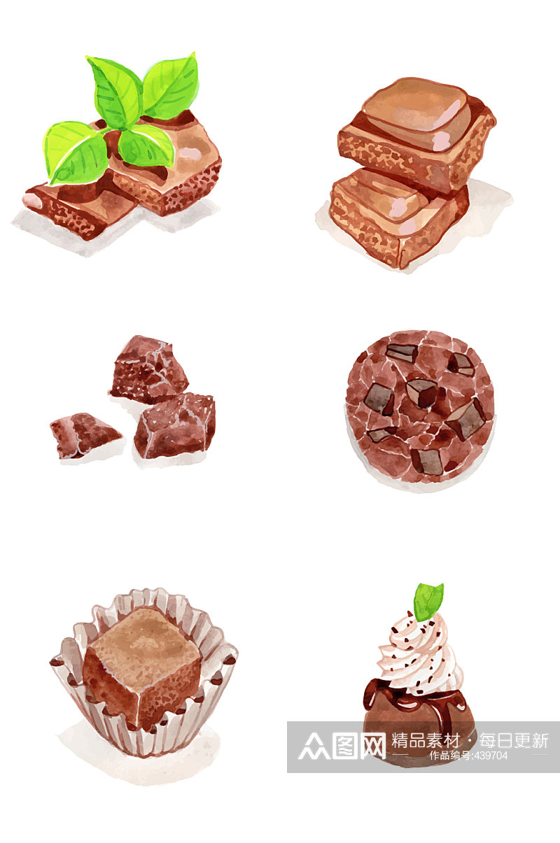 彩绘美味巧克力矢量素材素材