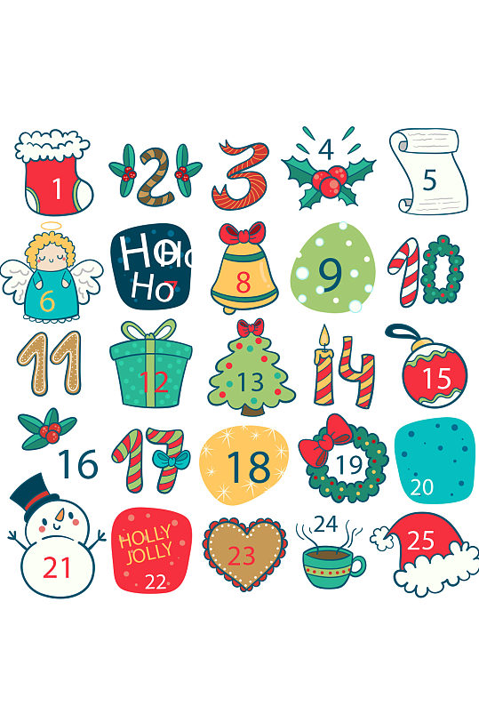 创意圣诞月月历矢量素材