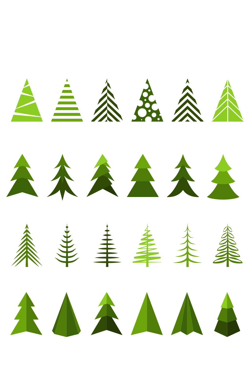 扁平化圣诞树设计矢量素材