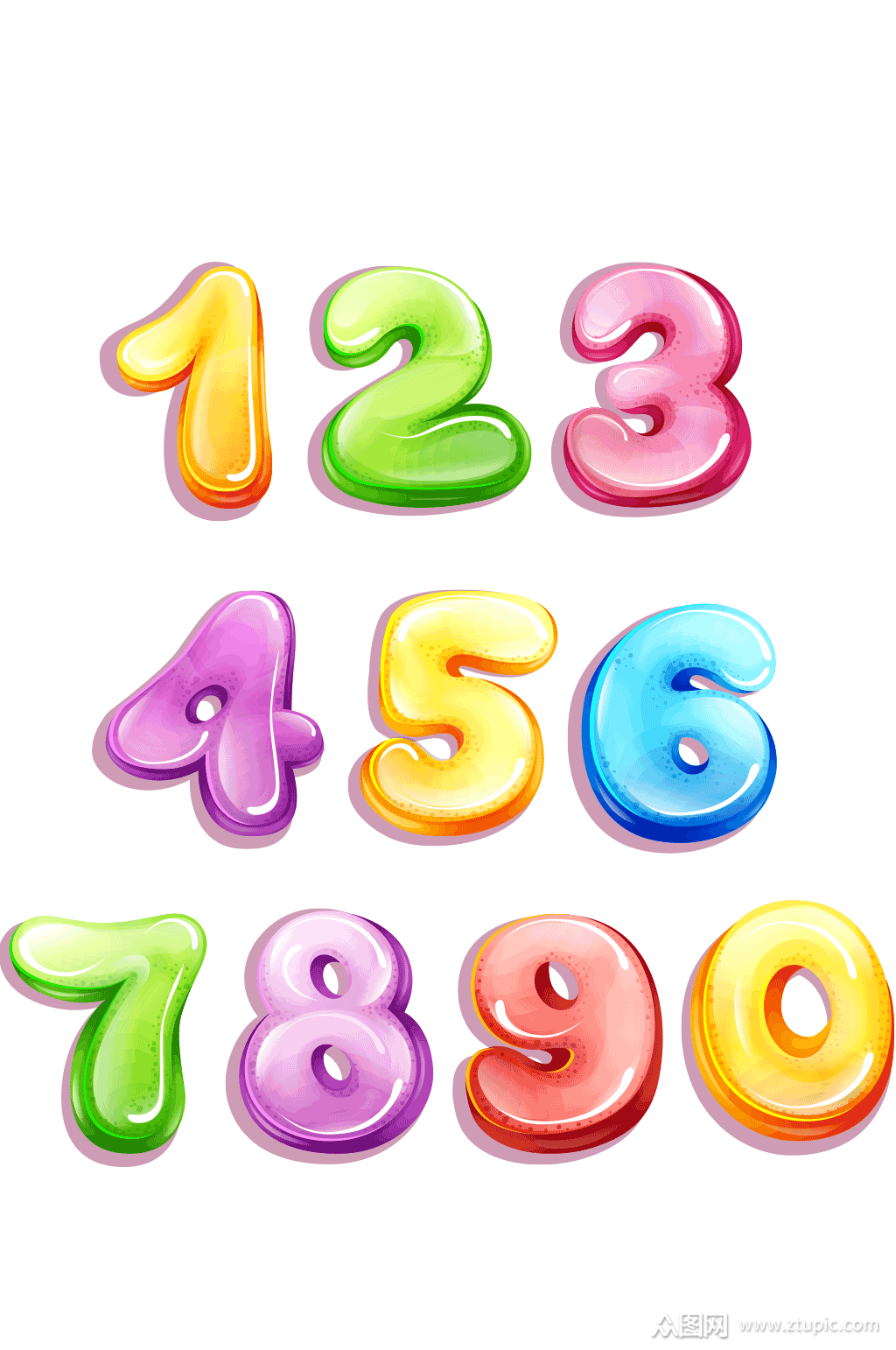 彩色阿拉伯数字设计