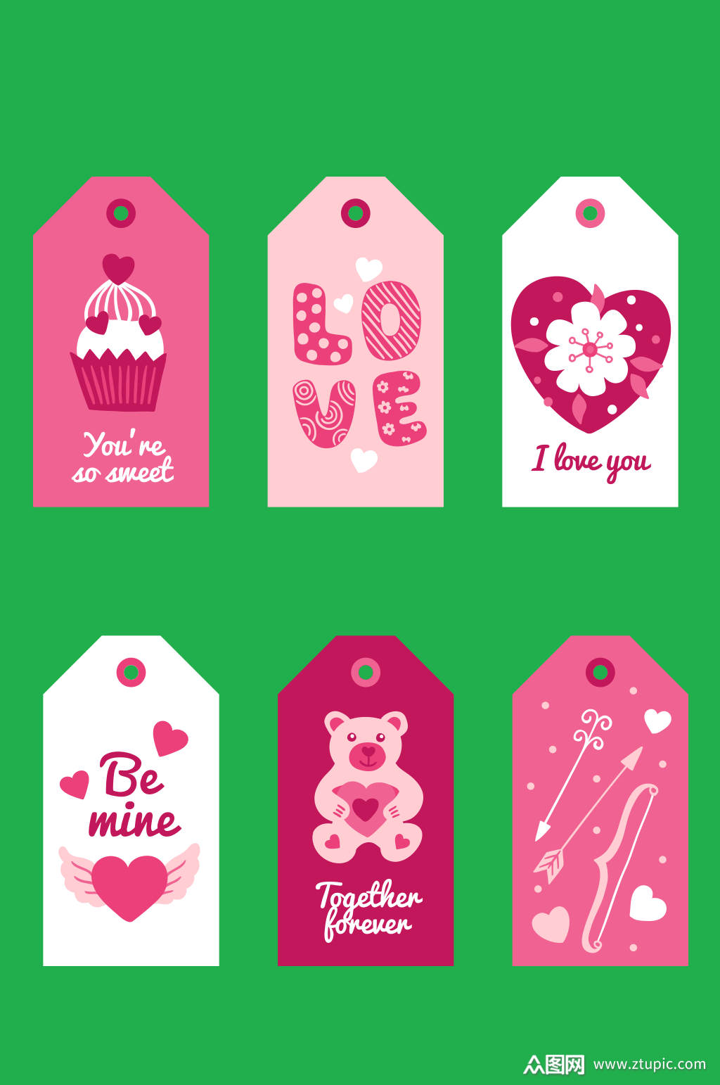 粉色情人节卡片元素