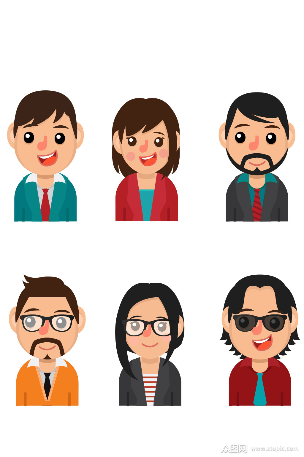 微笑用户头像矢量素材