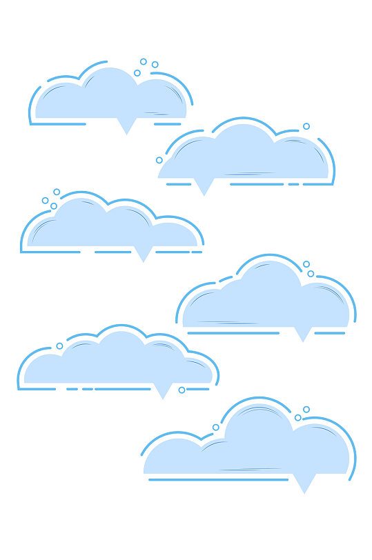 小清新可爱云朵对话框