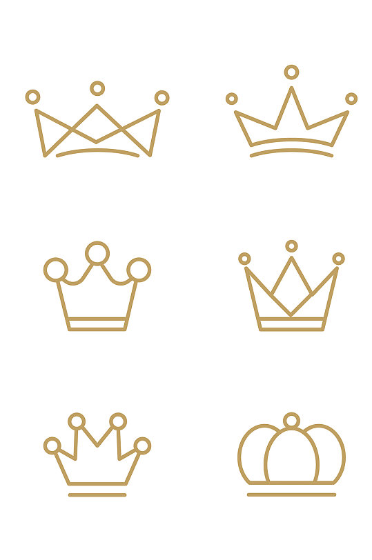 简约线条皇冠王冠形状图标-众图网