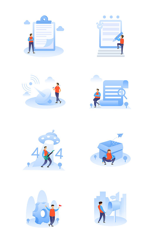 手绘手机主题插画素材-众图网