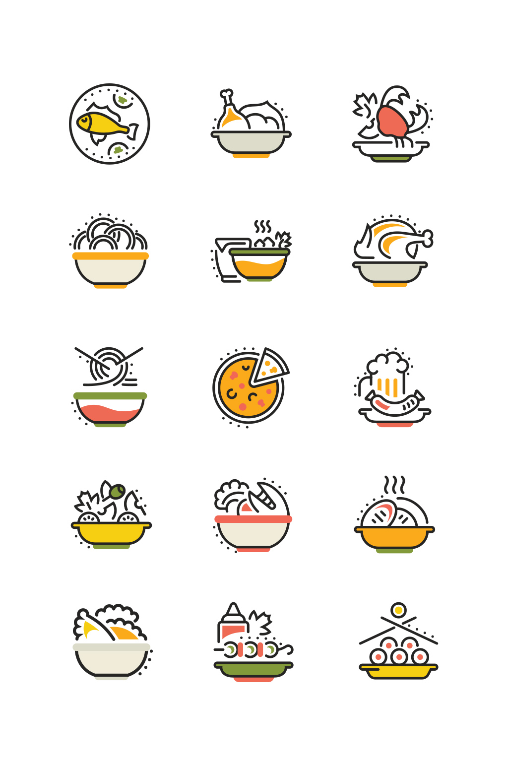 美食图标矢量素材素材