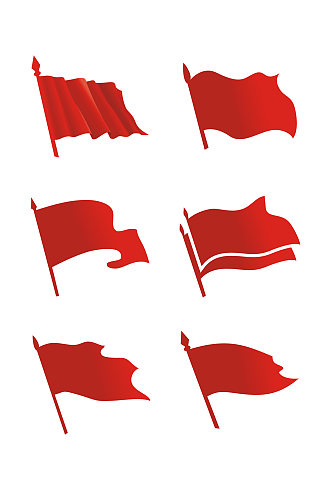 红旗旗帜旗子图形元素图标