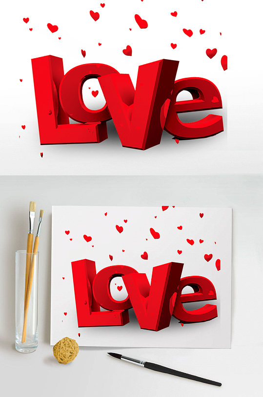 LOVE立体字设计