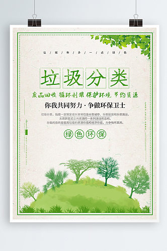垃圾分类绿色环保公益宣传海报
