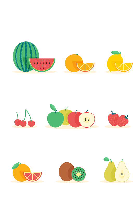 彩色水果设计矢量素材